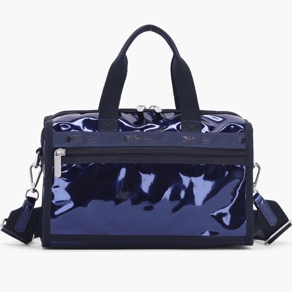 LeSportsac Mini Duffle Blue Metallic Bag